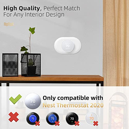 Compatible with Google Nest Thermostat 2020 Wall Plate Cover, Nest Thermostat Trim Kit, Nest Thermostat Wall Plate Cover, Nest Thermostat Accessory Easy Installation - Snow - color: Snow