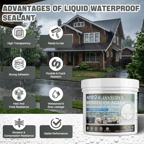 NYBQ Waterproof Sealant Coating 35oz, Transparent Invisible Waterproof Agent, Super Strong Anti-Leakage Polyurethane Coating for Bathroom, Roofs, Kitchen, Patio, Walls, Indoor & Outdoor - style: 35OZ