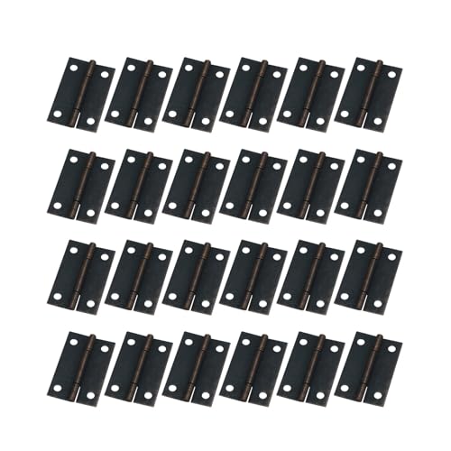 Antrader Retro Folding Hinge, Cabinet Gate Closet Door Hinge 1-1/2'' Long Home Furniture Hardware with 96pcs Screws, Copper Tone, 24-Pack - color: Copper, size: 1.5" x 0.94", 24pcs