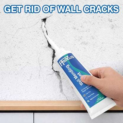 Drywall Repair Kit – 4.23 oz Fast-Dry Putty Tube with 2 × 2″ Wall Patch Mesh, Scraper & 2 × P180 Sandpapers | Quick-Dry Spackle & Sheetrock Crack Filler for Wall, Ceiling & Plaster Hole Repair - color: 1 Tube & 2 Wall Patches