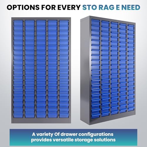 Large Parts Cabinet : 100-Drawer Nut and Bolt Organizer with ABS Drawers, Adjustable Dividers, Labels, 920-Pound Capacity for Hardware Storage (26x9x46In) (100-Drawer) - size: 100-Drawer