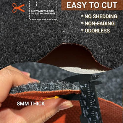 Oil Spill Mat Thick 1/3", 64" x 32" Heavy Duty Rubber Garage Floor Protector Mat for Driveway Outdoor, Absorbs Grease Water Leak-Resistant Carpet for Under Car Auto Golf Cart Mower Washer, Black - size: 64"L x 32"W x 0.3"Th