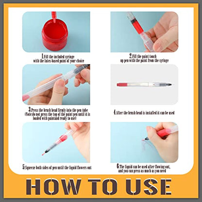 26 Pcs Touch up Paint Pen Refillable Wall Repair Kit Fillable Brush Pens for Interior Touch Ups to Drywall, Cabinets Store Furniture House, Wall Paint with Scraper and Sponge