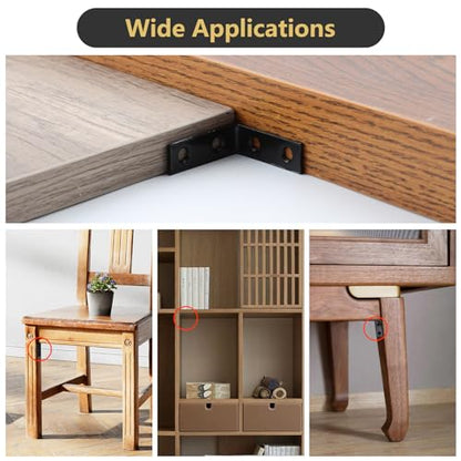 HOME MASTER HARDWARE L Bracket Corner Brace Sets, 1-1/2 " Right Angle Bracket, Metal L Brackets for Shelves Wood Furniture Frame with Screws 20 Pack,Black - size: 1-1/2 " Black-20pack