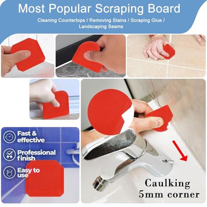 4-Piece Caulking Tool Kit, Silicone Sealant Remover and Smoother Set for Kitchen, Bathroom, Floor