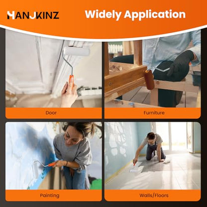 Foam Paint Roller, 24 Pack, 4 Inch Mini Paint Roller Covers, High Density Foam Paint Roller, Small Paint Rollers for All Flat Surfaces, Suitable for Wall，Kitchen Cabinets, Doors, Tables, Etc - size: 24 pcs 4" Foam Roller Cover