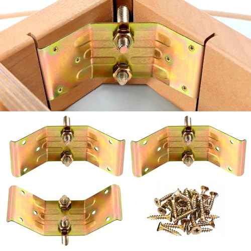 Table Leg Corner Brackets 4-Piece Heavy Duty for Wood, Kerf Mount Hardware Kit for Dining Table Desk Bench Leg Repair, Iron Brackets with Screws for Furniture by Pisman - size: Repair 4PCS