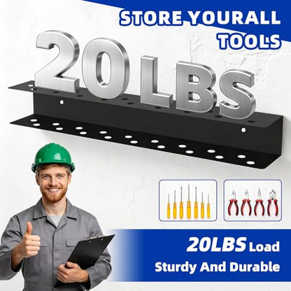 2 Pack Screwdriver Organizer Wall Mounted – Heavy Duty Rustproof Tool Organizer with Durable Design, Space-Saving Storage for Garage, Workshop, Home Workbench