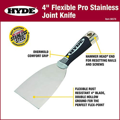Hyde 06578 Putty Knife,Flexible, 4" - size: 4 Inch