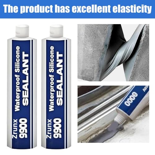 9900 Silicone Waterproof Sealant, Multi-Purpose Waterproof Adhesive Clear Caulk for Roof & Wall Cracks, Glue Strong Sealing Compound, Multi-Surfaces Adhesive for Roof Bathroom Tile - color: Black