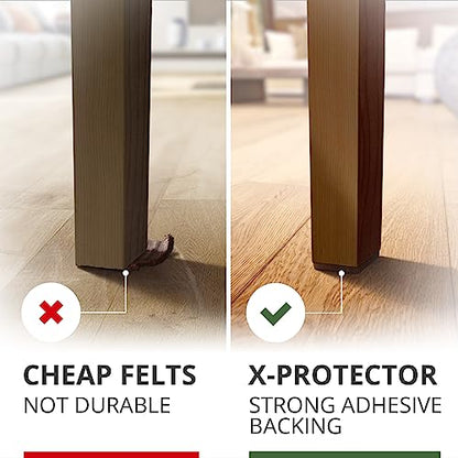 X-PROTECTOR Felt Furniture Pads - 32 PCS 1 1/2" Floor Protectors for Chair and Furniture Feet - Protect Your Hardwood Floors! (Brown, Square) - size: 1 1/2" 32 Brown, Square