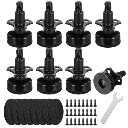 Heavy Duty Furniture Levelers, 3/8"-16 Thread Adjustable Leveling Feet with T-Nut Kit, for Tables, Chairs, Cabinets, Sofa, Workbench, Supports 2640LBs, 8 Pack, Black