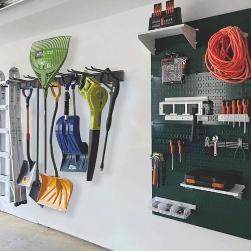 Aking Ace Wall Mount Tool Storage Rack, Garage Organization, Heavy Duty Garage Storage Tool Organizer, Garden Tool Wall Hooks and Hangers, Hold Up to 350lbs Black 2Pack - size: 96inch