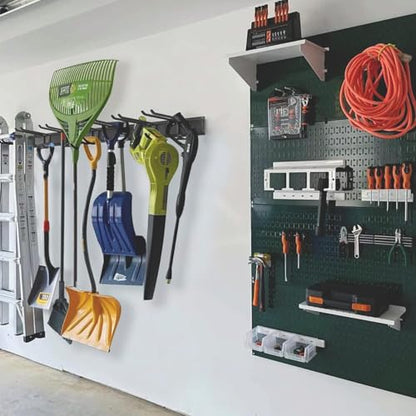Aking Ace Wall Mount Tool Storage Rack, Garage Organization, Heavy Duty Garage Storage Tool Organizer, Garden Tool Wall Hooks and Hangers, Hold Up to 350lbs Black 2Pack - size: 96inch