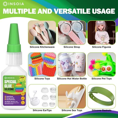 Silicone Glue, 20g Clear Super Glue for Silicone Repair Quick Fix Silicones Adhesive Heavy Duty Strong Crazy Instant Glue for Bonding Model, Toys, TPR, TPU, DIY Crafts and More - size: 20 Grams * 1 Pack, style: Silicone Glue