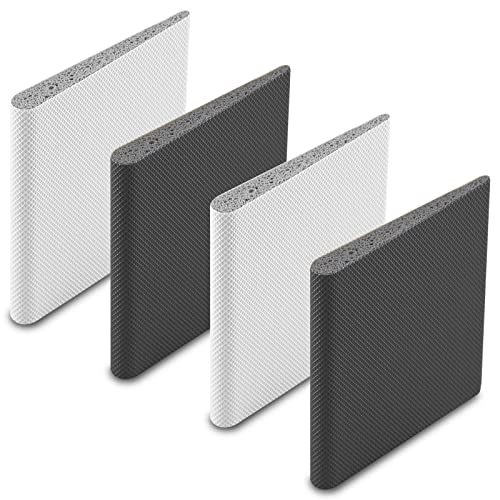 4 Pcs Door Corner Seals, Exterior Door Jamb Frame Seal, Self-Adhesive Wedge Draft Stoppers Foam Pads for Weather Stripping Noise Isolating (White & Black) - color: White/Black, size: 4PCS