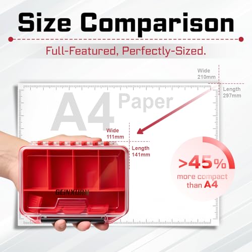 Geinxurn IPX4 Waterproof Small Storage Parts Organizer, Small Parts Case with Removable Dividers, Screwdriver Bit Set Box - style: DMBQC-7