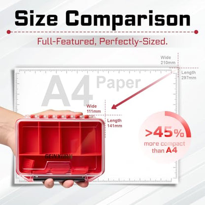 Geinxurn IPX4 Waterproof Small Storage Parts Organizer, Small Parts Case with Removable Dividers, Screwdriver Bit Set Box - style: DMBQC-7