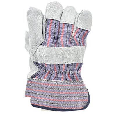 G & F Products Cowhide Leather Work Gloves with Suede Finish Palm rubberized safety cuff, 5 Pairs - size: Large (Pack of 5), style: Safety Cuff Regular Grade