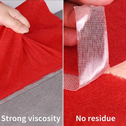 Birllaid Fabric Tape Multifunctional Double Sided Tape,Clear Tape for Clothes,Double Stick Carpet Tape Heavy Duty 1inchx66FT 20m High Stickness Strong 2 Sided Tape - size: 1inchx66FT(20m)