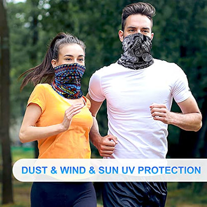 6 Pack Neck Gaiter Elastic Balaclavas Face Mask Versatile Bandana for Men Women - color: Paisley 6 Pack