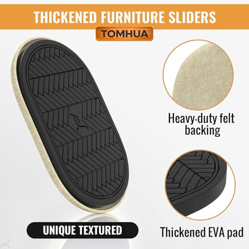 Furniture Sliders for Hardwood Floors Felt-4 Pack 9-1/2" Oval Reusable Furniture Slider with Extra Thick Design - Heavy-Duty Furniture Movers - Beige Felt Sliders Effortless Moving - color: Beige 4pcs