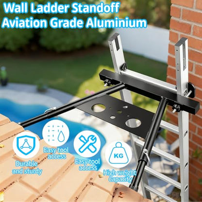 Ladder Stabilizer, Extension Ladder Stabilizer Adjustable Leg 22-29.5" Withstands 300 Lbs Weight Rating, Aviation Aluminium Ladder Stabilizers for Roof