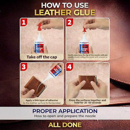 Adhesive Guru Leather Glue (4x0.7 oz) Super Glue for Purses, Sofas and Furniture Repair, Ideal for DIY, Upholstery and Leathercraft. Waterproof, Compitable with Aerosol Accelerator - 4 Pack - size: 4 Pack, style: Leather Glue