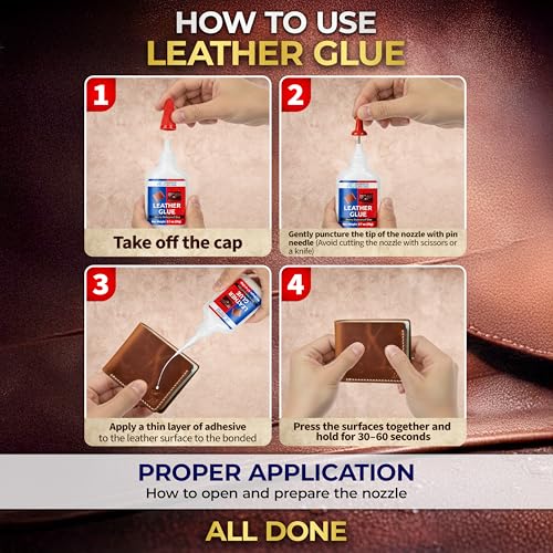 Adhesive Guru Leather Glue (2x0.7 oz) Super Glue for Purses, Sofas and Furniture Repair Ideal for DIY, Upholstery and Leathercraft. Waterproof, Compitable with Aerosol Accelerator - 2 Pack - size: 2 Pack, style: Leather Glue