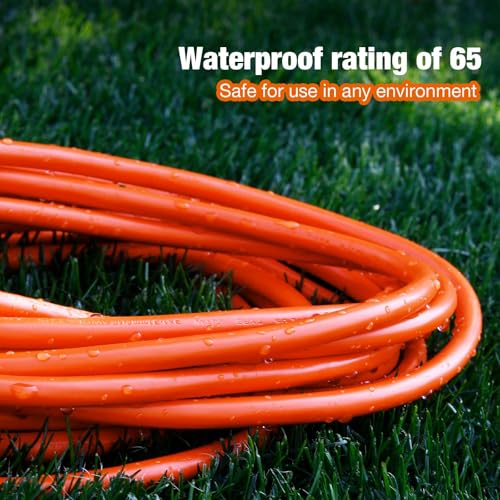 25FT Outdoor Extension Cord, Heavy Duty Extension Cord with 16/3 Gauge and 100% OFC Wire, Extra-Thick Insulation, Sturdy Jacket, Waterproof, Resistant to Heat and Cold for Home, Office, Outdoor