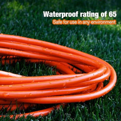 25FT Outdoor Extension Cord, Heavy Duty Extension Cord with 16/3 Gauge and 100% OFC Wire, Extra-Thick Insulation, Sturdy Jacket, Waterproof, Resistant to Heat and Cold for Home, Office, Outdoor