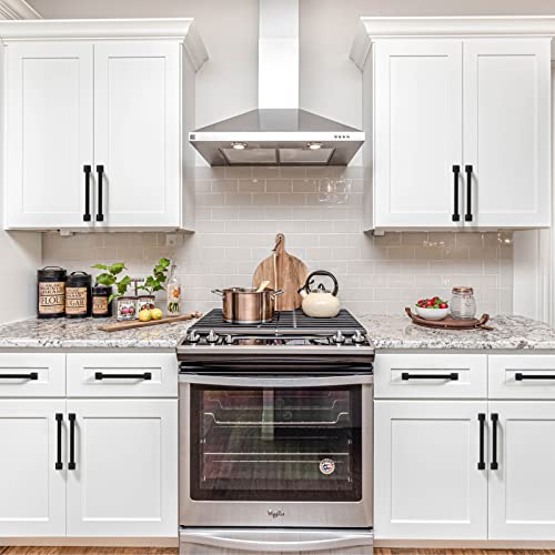 9BUILD 6 Pack 5 Inch Matte Black Cabinet Pulls - Kitchen Cabinet Hardware - Drawer Pulls - color: Matte Black, size: 5"/128MM Hole Center, style: 6 Pack