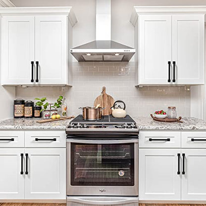 9BUILD 6 Pack 5 Inch Matte Black Cabinet Pulls - Kitchen Cabinet Hardware - Drawer Pulls - color: Matte Black, size: 5"/128MM Hole Center, style: 6 Pack