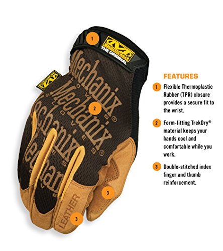 Mechanix Wear Durahide Leather Work Gloves, Brown, XX-Large - size: XX-Large