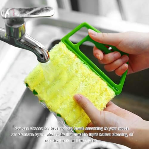 2 PCS Blind Cleaner Duster Tool, 7 Finger Handheld Duster Window Shutters Dusting Cleaner Brush, Washable Mini Blinds Dust Cleaning Tools for Car Air Conditioner Vent (Blue+Green) - color: Blue+green