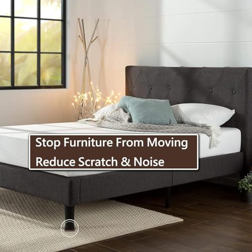 2x2 Square Rubber Furniture Caster Cups, Anti-Sliding Furniture Pads Bed Stopper Floor Protectors with Grip - Protect Any Flooring - size: 12 Pcs Brown
