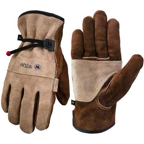 WZQH Leather Work Gloves for Men or Women. XX-Large Glove for Gardening, Tig/Mig Welding, Construction, Chainsaw, Farm, Ranch etc. Cowhide, Cotton Lined, Utility, Firm Grip, Durable. Coffee-grey 2XL - color: Coffee - Grey, size: XX-Large(Pack of 1)