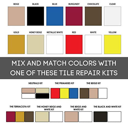 MagicEzy Tile Repair Kit: Porcelain Repair Kit - Ceramic Tile Repair Kit - Mix and Match Colors - Acrylic, Stone, Fiberglass - Wall Touch Up (Terracotta Kit) - color: Terracotta Kit