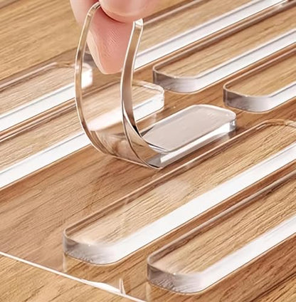 ZOMPAGO Clear Silicone Cabinet Bumpers 10 Pcs - Self-Adhesive Sound Dampening Pads, Furniture Protectors & Non-Slip Anti-Slip Pads for Drawers, Table Tops, Hardwood Floors, Chair Legs, Wall Protection - size: 10 PCS