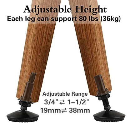 4 Set M10 Swivel Adjustable Leveling Feet, Heavy Duty Height Adjuster Furniture Leveler Foot with T Nut, Screw in Cabinet Table Chair Self Levelers Leg - 2" Base Dia & 2" Bolts Length - Black - style: Black Swivel Leg Levelers