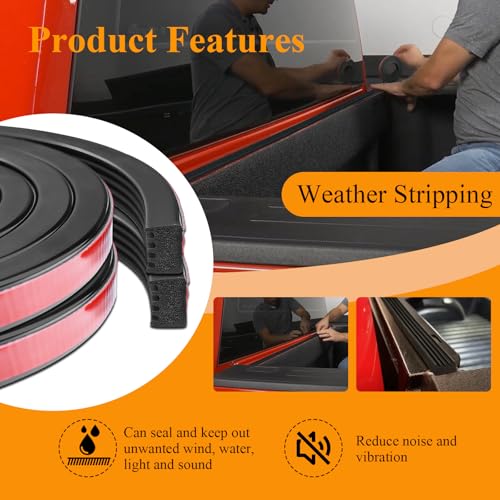 2 Pcs 326A0004 Ribbed Bulkhead Seal Strip 3/5" X 65", Tonneau Cover Bulkhead/Service Kit/Self-Adhesive EPDM Foam Rubber Seal W/Tape/Ideal Weather Stripping - style: 2 Pcs