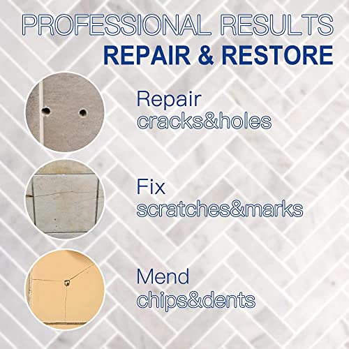 Tile Repair Kit, Ceramic Tile Chips & Cracks Repair Kit(Color Match), Porcelain Tile Repair Kit with Super Strong Adhesion, Fix Chips, Cracks and Holes on Ceramic Tile, Porcelain, Acrylic, Fiberglas