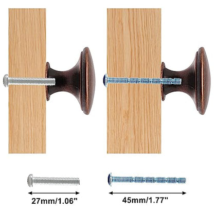 8 Pcs Oil Rubbed Bronze Cabinet Knobs, Round Dresser Knob Kitchen Drawer Knobs, Single Hole Cupboard Door Knob Dresser Drawer Pulls Handles - color: Oil Rubbed Bronze, size: 8 Pack