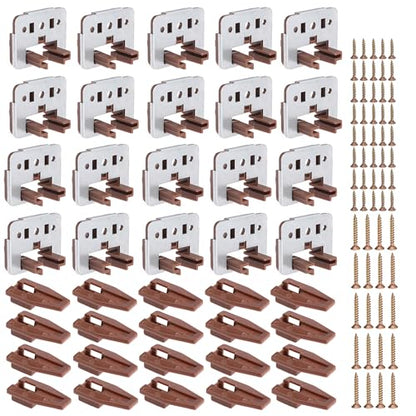 20PCS Drawer Slide Track Guide Glide with Drawer Guide Metal Backing and Drawer Stop for Center Mount Drawer for Dressers for Nightstand for Rite-Trak I 168 Drawer Slide Systems - style: 20Pcs w/metal backing