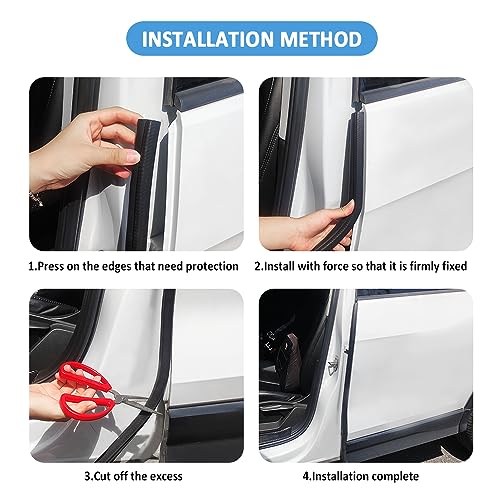 20Ft Car Door Seal Strip,U-Shaped Automotive Weather Stripping Rubber Seal Strip with Metal Clips,Universal Push-in Car Door Edge Guards Fits Car Truck Boat RV Home (20Ft) - color: 20Ft