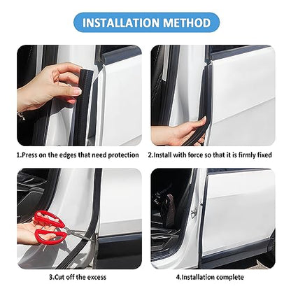 10Ft Car Door Seal Strip,U-Shaped Automotive Weather Stripping Rubber Seal Strip with Metal Clips,Universal Push-in Car Door Edge Guards Fits Car Truck Boat RV Home (10Ft) - color: 10Ft