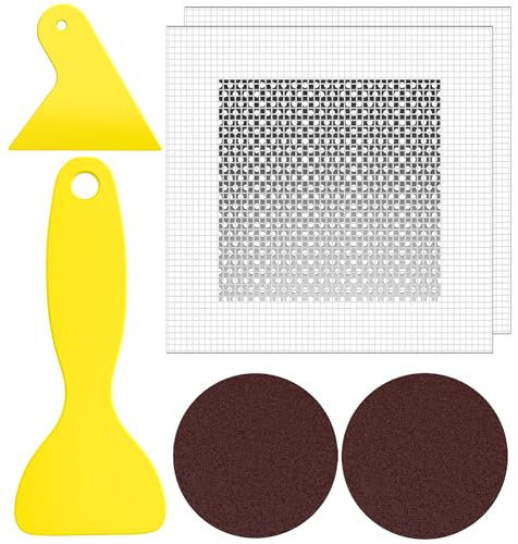 Drywall Repair Kit 2 Pack of 4 Inch Aluminum Wall Repair Patch Kit with Small, Medium Scrapers, Sandpaper, Self Adhesive Fiber Mesh, Dry Wall Hole Repair Patch, Galvanized Metal Patch (6 Pcs) - size: 6 Pcs (4")
