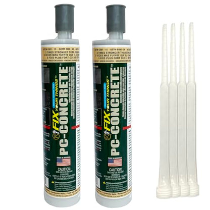 PC Products PC-Concrete Two-Part Epoxy Adhesive Paste for Anchoring and Crack Repair, 8.6 oz Cartridge, Gray (2-Pack) - size: 8.6 oz (2-Pack), style: PC-Concrete