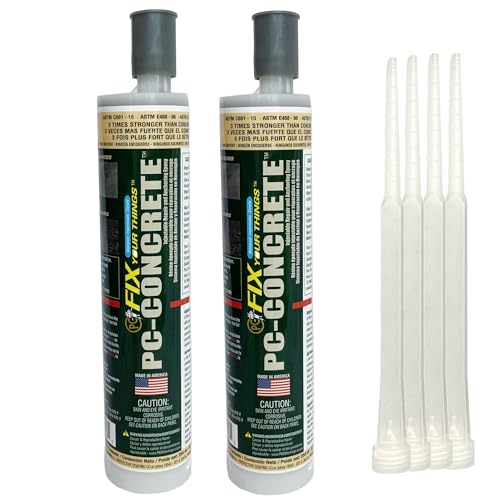 PC Products PC-Concrete Two-Part Epoxy Adhesive Paste for Anchoring and Crack Repair, 8.6 oz Cartridge, Gray (2-Pack) - size: 8.6 oz (2-Pack), style: PC-Concrete