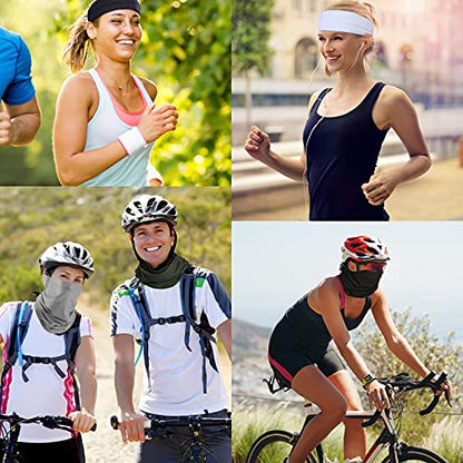 Geyoga Neck Gaiter Bandana Face Mask Summer UV Protection Cooling Breathable Face Mask Neck Scarf Balaclava for Men Women - color: Classic Colors